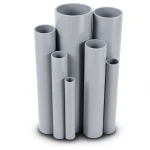 مواسير UPVC ضغط 12 بار قطر خارجي 60.5 مم سمك 3.7 مم لون رمادي
