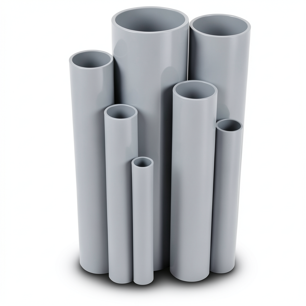 مواسير UPVC ضغط 12 بار قطر خارجي 60.5 مم سمك 3.7 مم لون رمادي