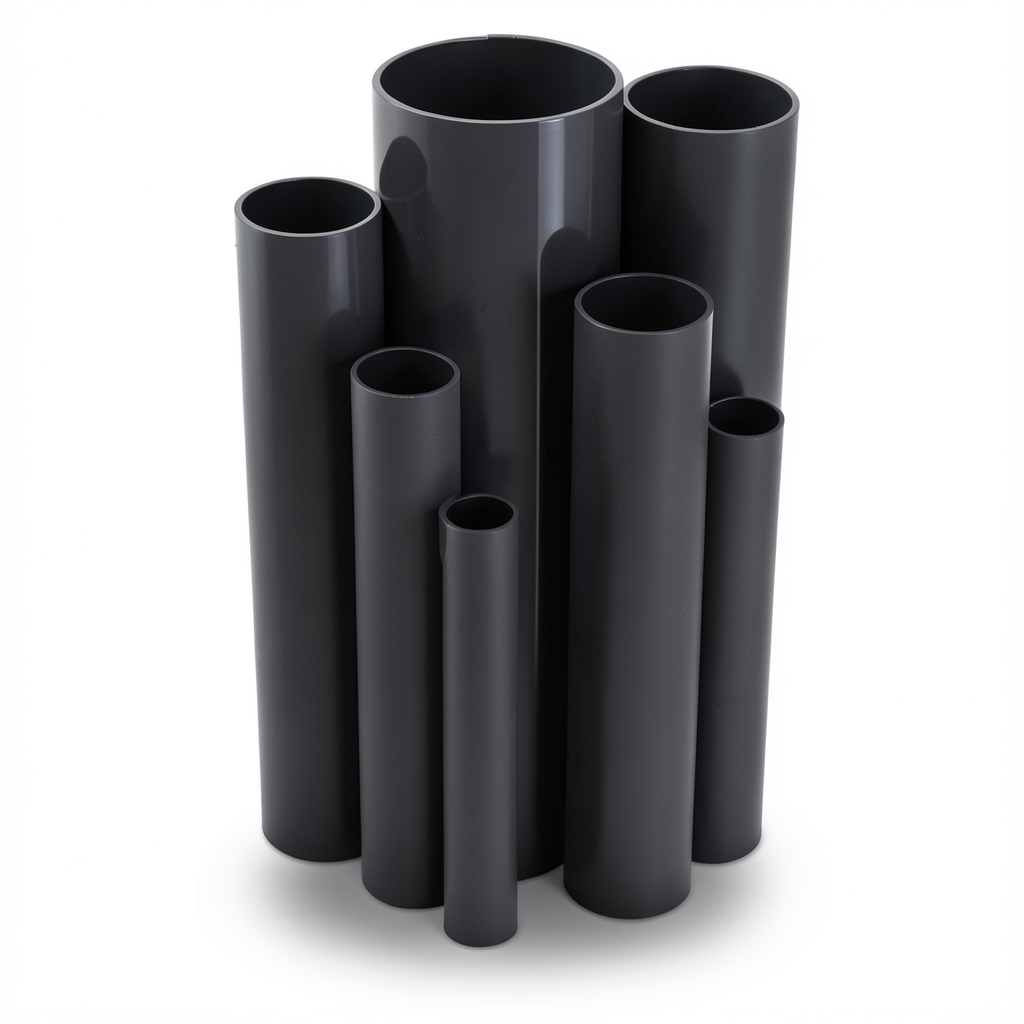 مواسير UPVC ضغط 12 بار قطر خارجي 60.5 مم سمك 3.7 مم لون اسود