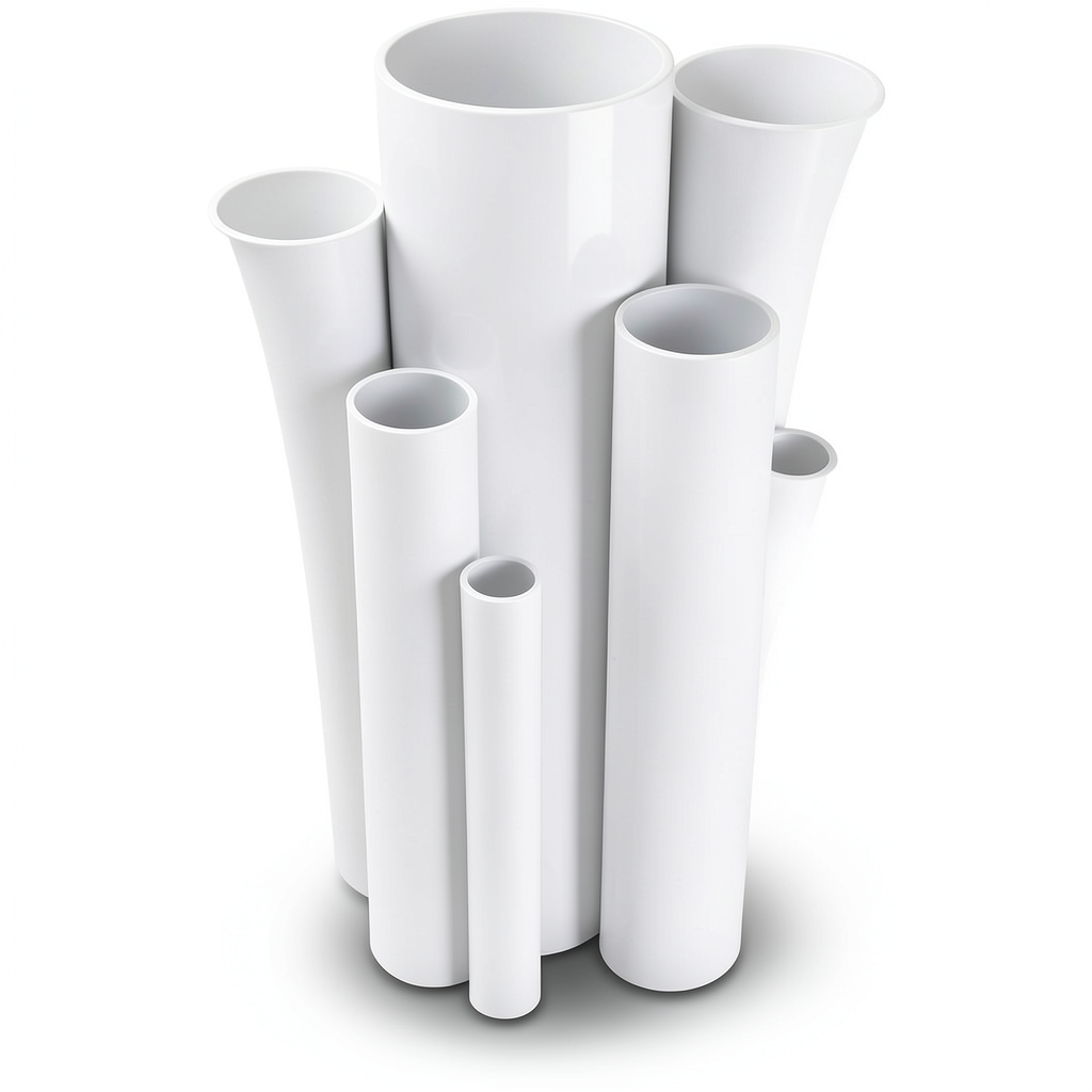 مواسير UPVC ضغط 15 بار قطر خارجي 60.2 مم سمك 3.9 مم أبيض