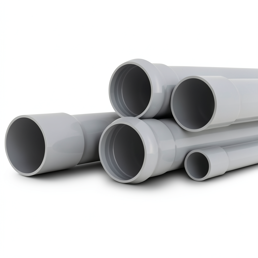 UPVC Pipes Nominal Pressure 6 Bar Outside Diameter 110 mm Thickness 3.2 mm Gray