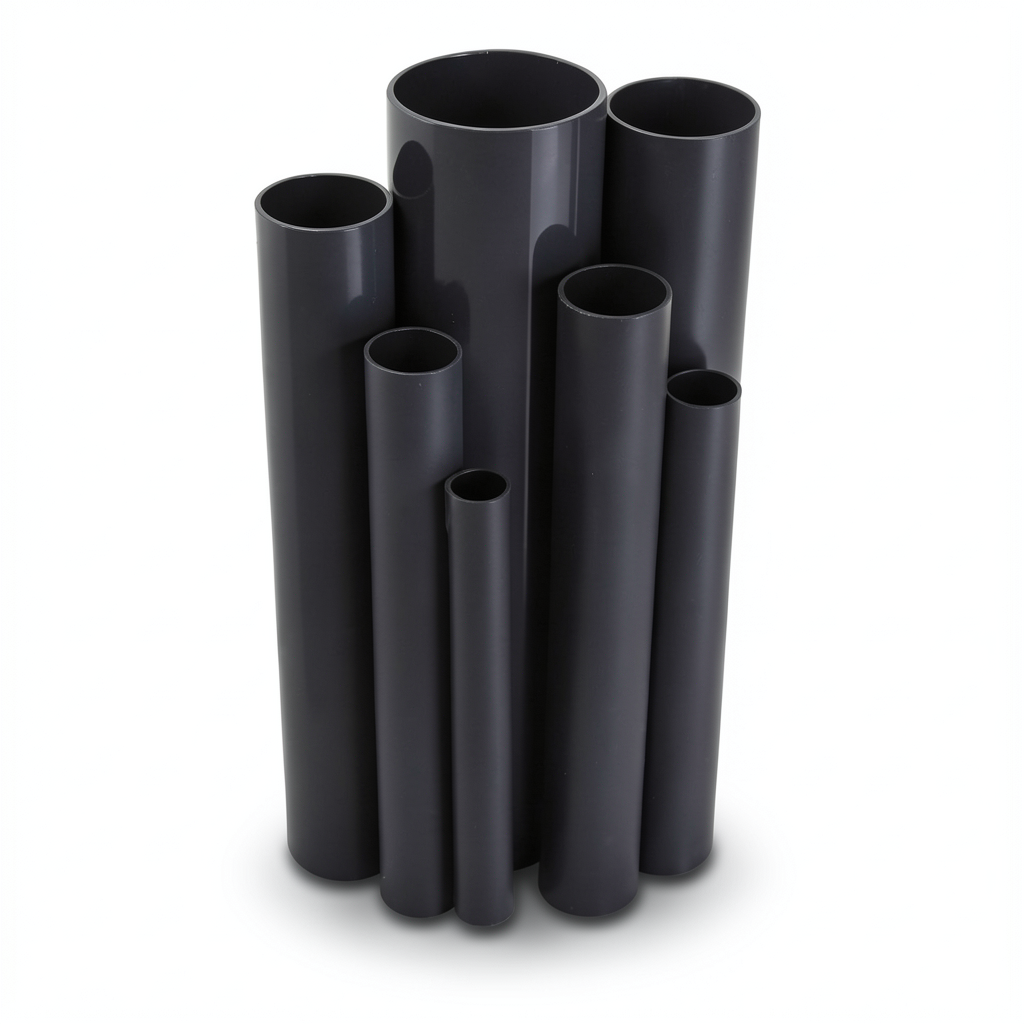مواسير UPVC ضغط 15 بار قطر خارجي 60.2 مم سمك 3.9 مم لون اسود