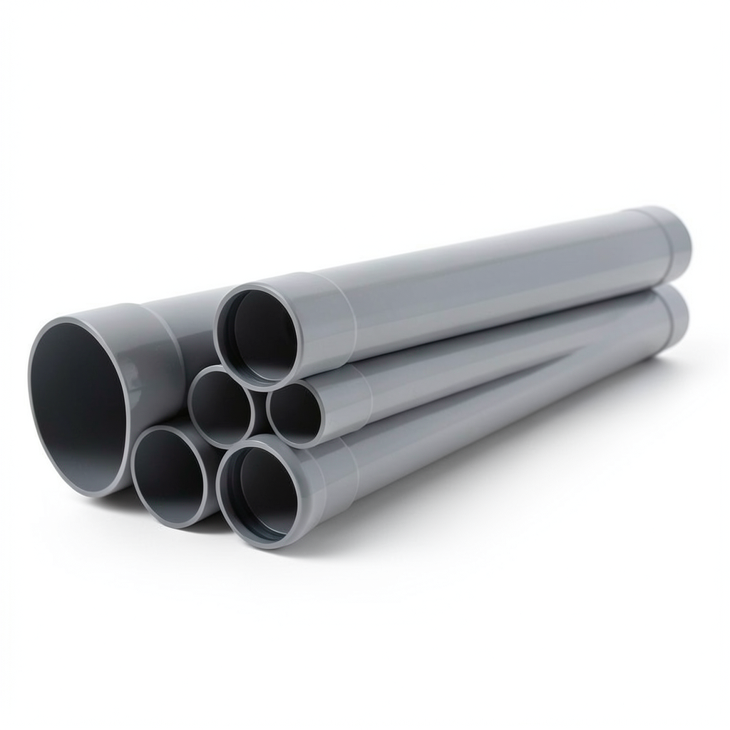 UPVC Pipes Nominal Pressure 6 Bar Outside Diameter 160 mm Thickness 4.7 mm Gray