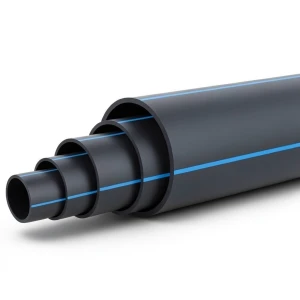 أنابيب HDPE ضغط 12.5 بار PE 100 قطر خارجي 355 مم SDR 13.6 أسود مع خط أزرق