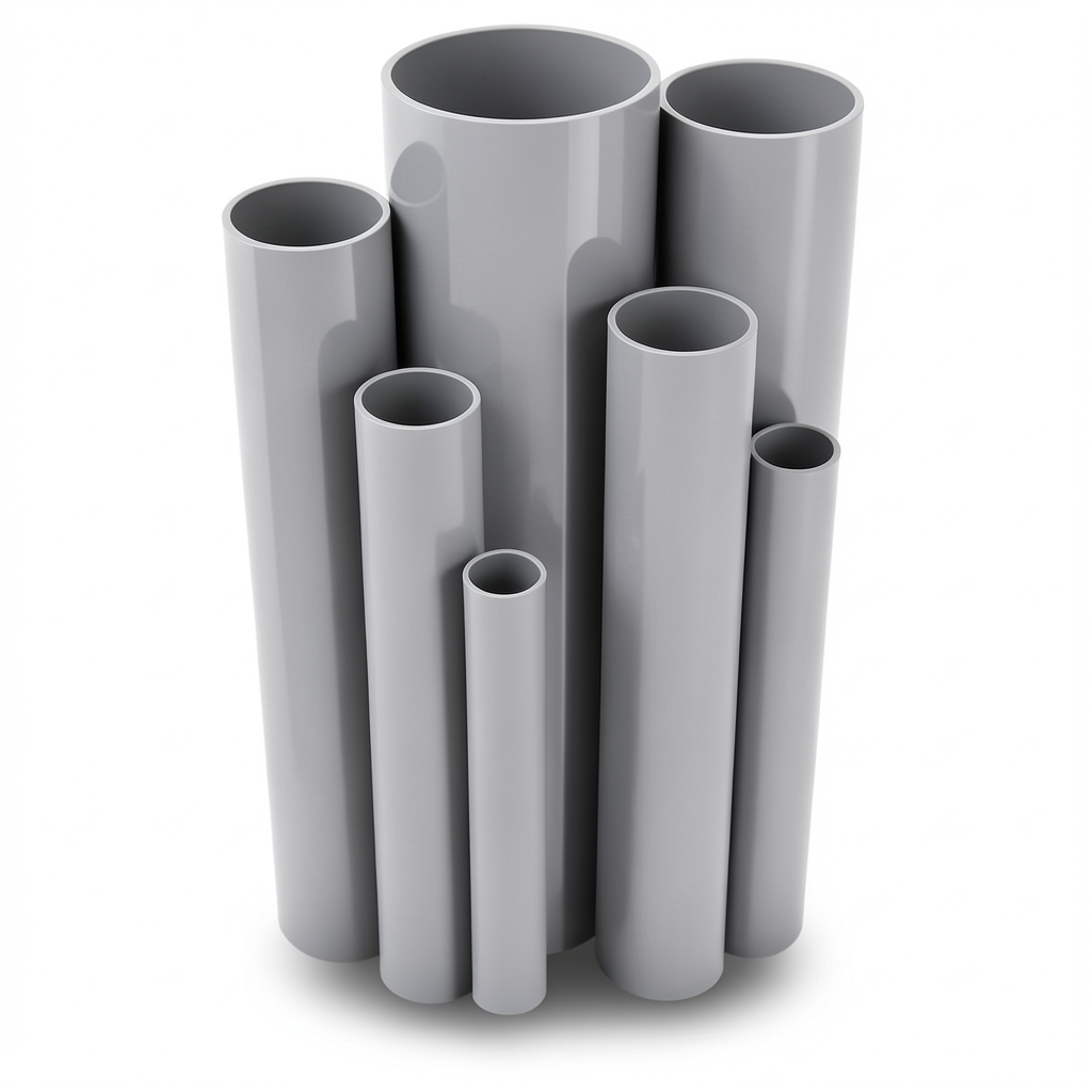 UPVC Pipes Pressure 12 Bar Outside Diameter 48.4 mm Thickness 3 mm Gray