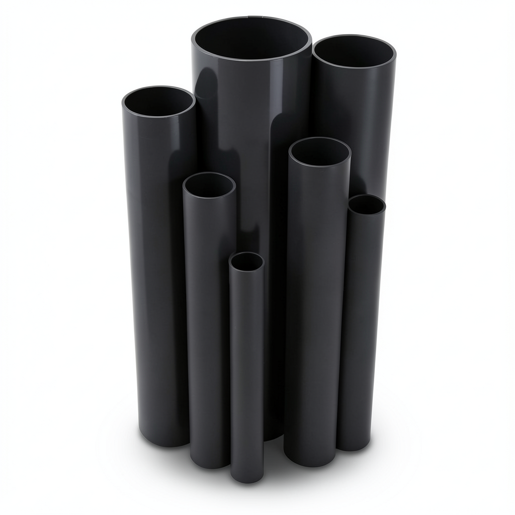 UPVC Pipes Nominal Pressure 12 Bar Outside Diameter 48.4 mm Thickness 3 mm Black