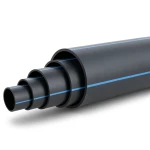 أنابيب HDPE ضغط 16 بار PE 100 قطر خارجي 225 مم SDR 11 أسود مع خط أزرق