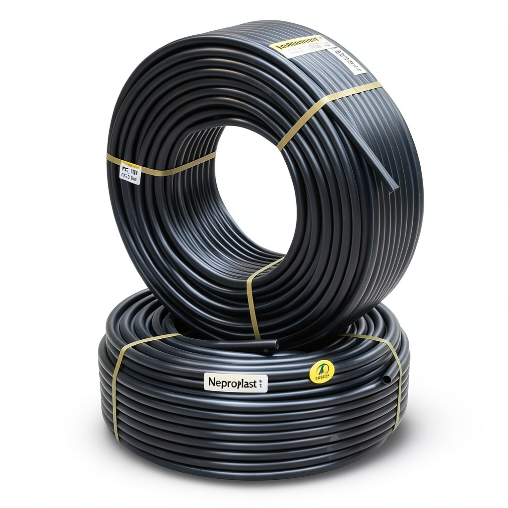 أنابيب HDPE نيبروبلاست PE 100 ضغط 12.5 بار قطر خارجي 63 مم سمك 4.7 مم لون أسود | نيبروبلاست