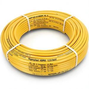 أنابيب HDPE نيبروبلاست PE 100 ضغط 12.5 بار قطر خارجي 50 مم سمك 3.7 مم لون أصفر | نيبروبلاست