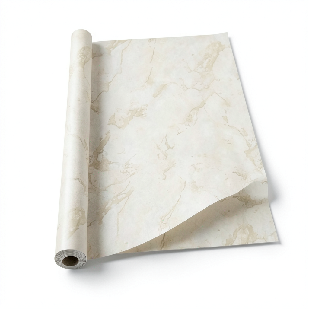 Italian Wallpaper Marble Design 10m x 1.06m, Light Beige