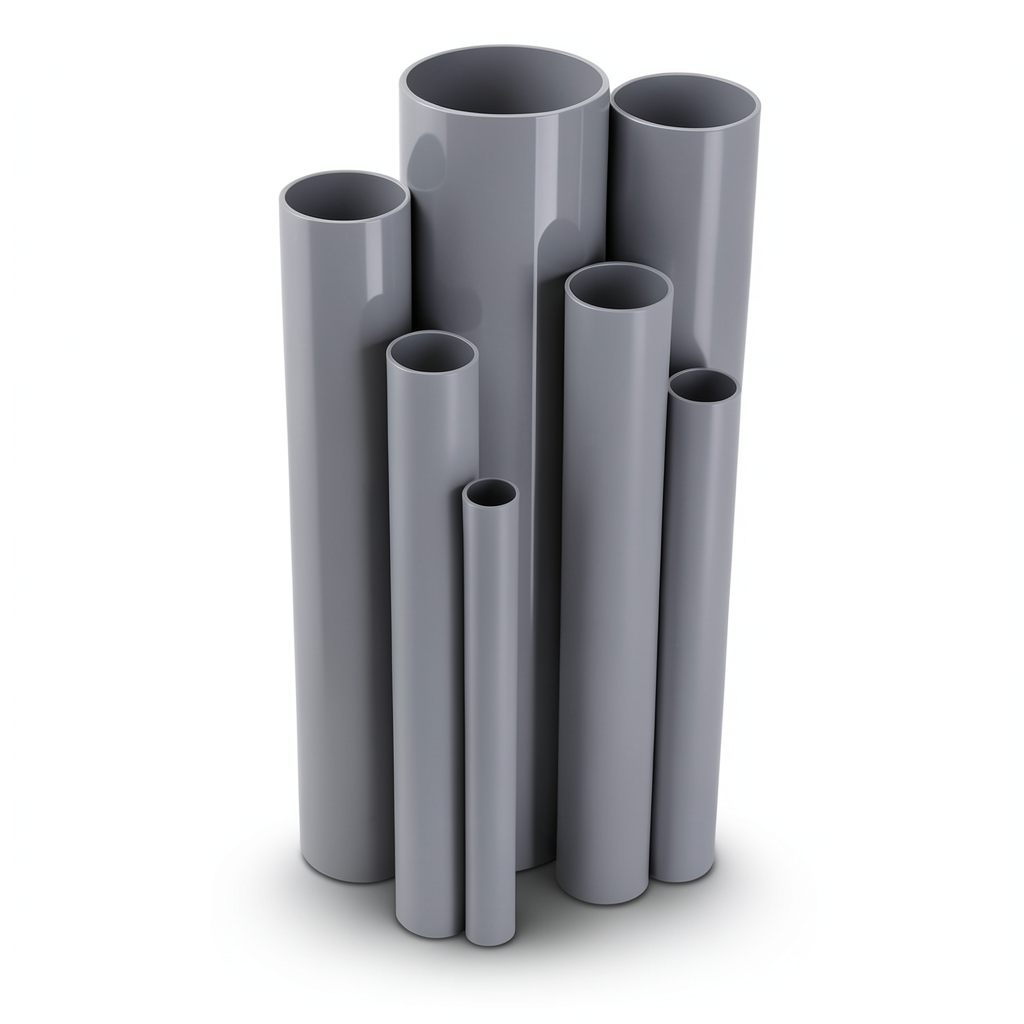 مواسير UPVC مقاس 6 إنش سمك 4.62 مم لون رمادي