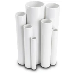 مواسير UPVC ضغط 15 بار قطر خارجي 60.2 مم سمك 3.9 مم أبيض