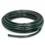 HDPE Plastic Coil Pipe  PN 12.5 Bar [PE 80] OD 32 mm  SDR 11  Color Black with Green Stripes | Almona Factory