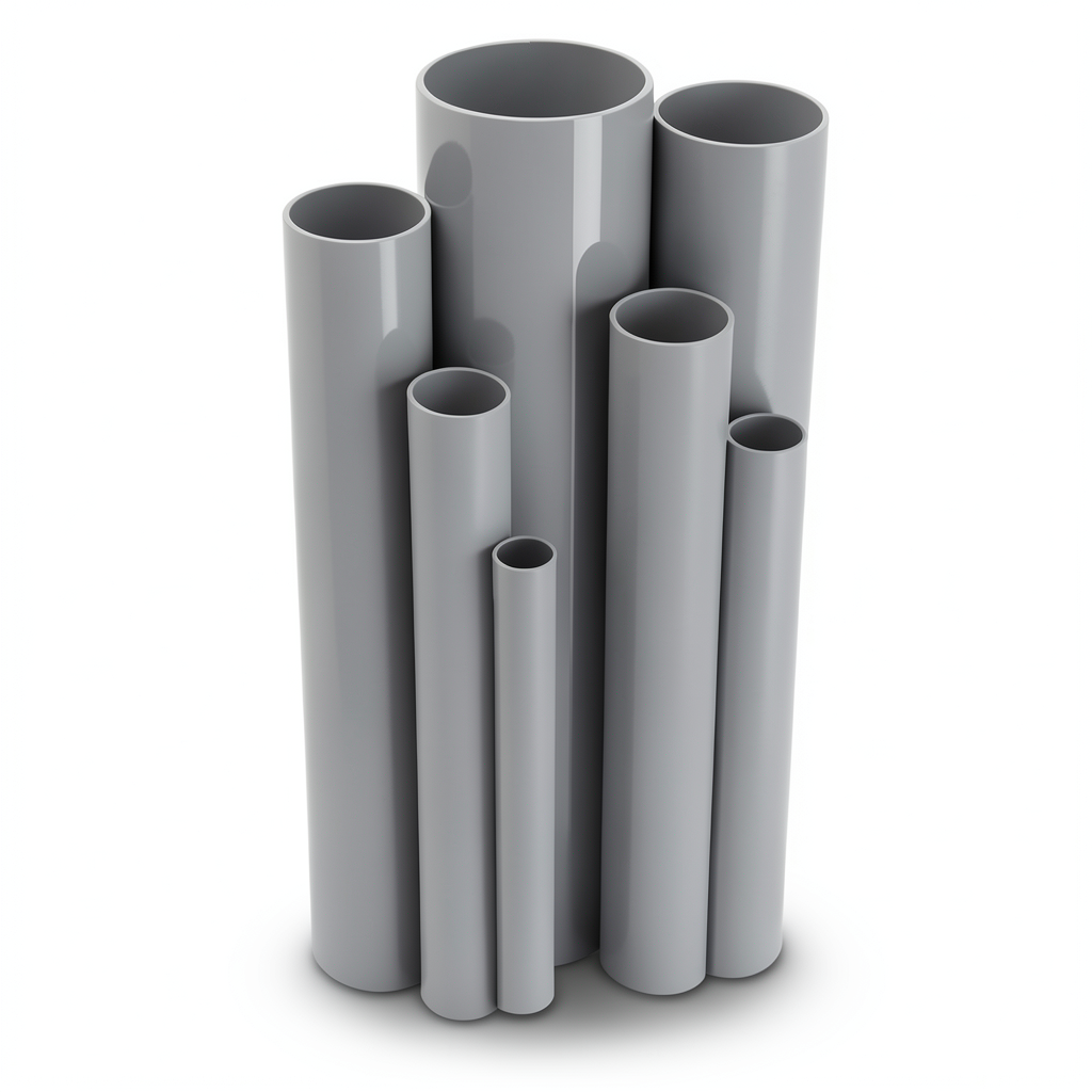 UPVC Pipes Nominal Pressure 12 Bar Outside Diameter 48.1 mm Thickness 2.5 mm Gray