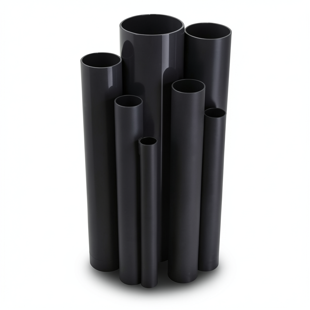 مواسير UPVC ضغط 12 بار قطر خارجي 48.1 مم سمك 2.5 مم لون اسود