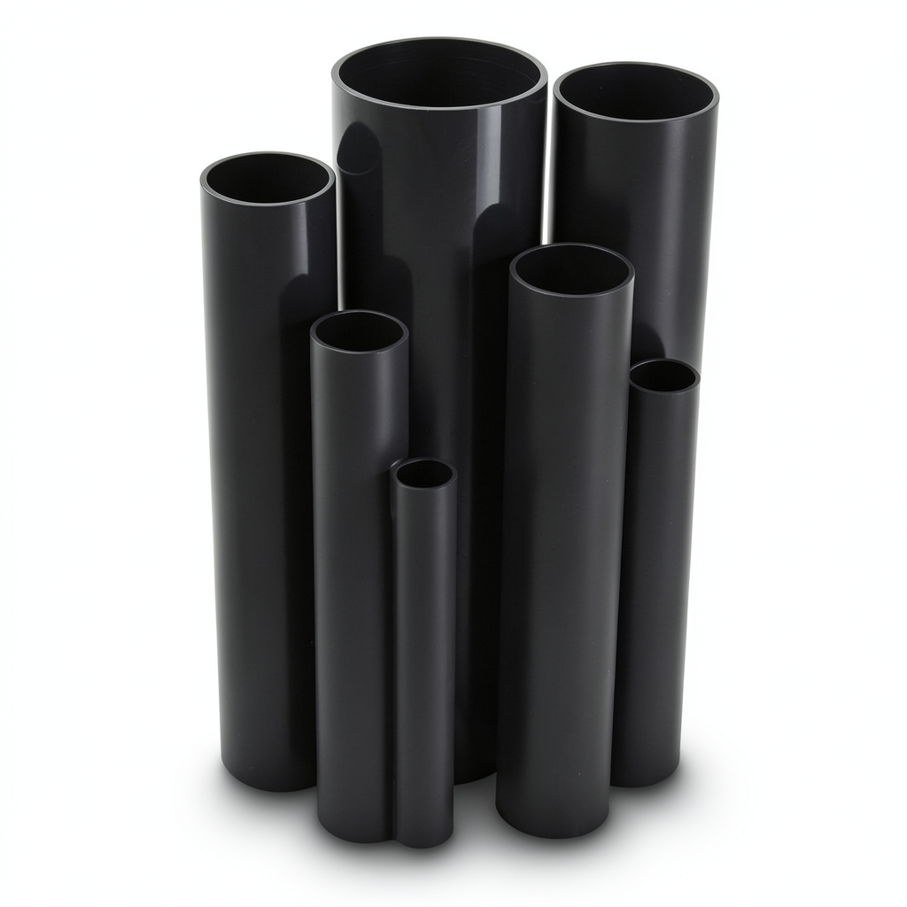 مواسير UPVC ضغط اسمي 12 بار قطر خارجي 48.4 مم سمك 3 مم لون اسود