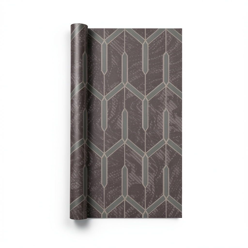 Modern Italian Wallpaper 10m x 0.73m Dark Brown, Model 44846