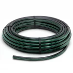 HDPE Plastic Coil Pipe  PN 12.5 Bar [PE 80] Outside Diameter 50 mm  SDR 11  Color Black with Green Stripes | Almona Factory