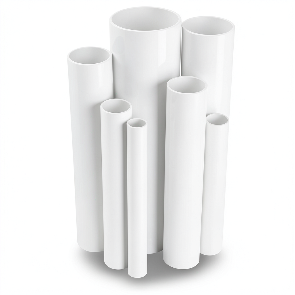 مواسير UPVC ضغط اسمي 25 بار قطر خارجي 48.1 مم سمك 5.1 مم لون أبيض
