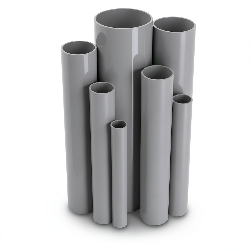 UPVC Pipes 25 Bar Pressure 48.1 mm Diameter 5.1 mm Thickness Gray