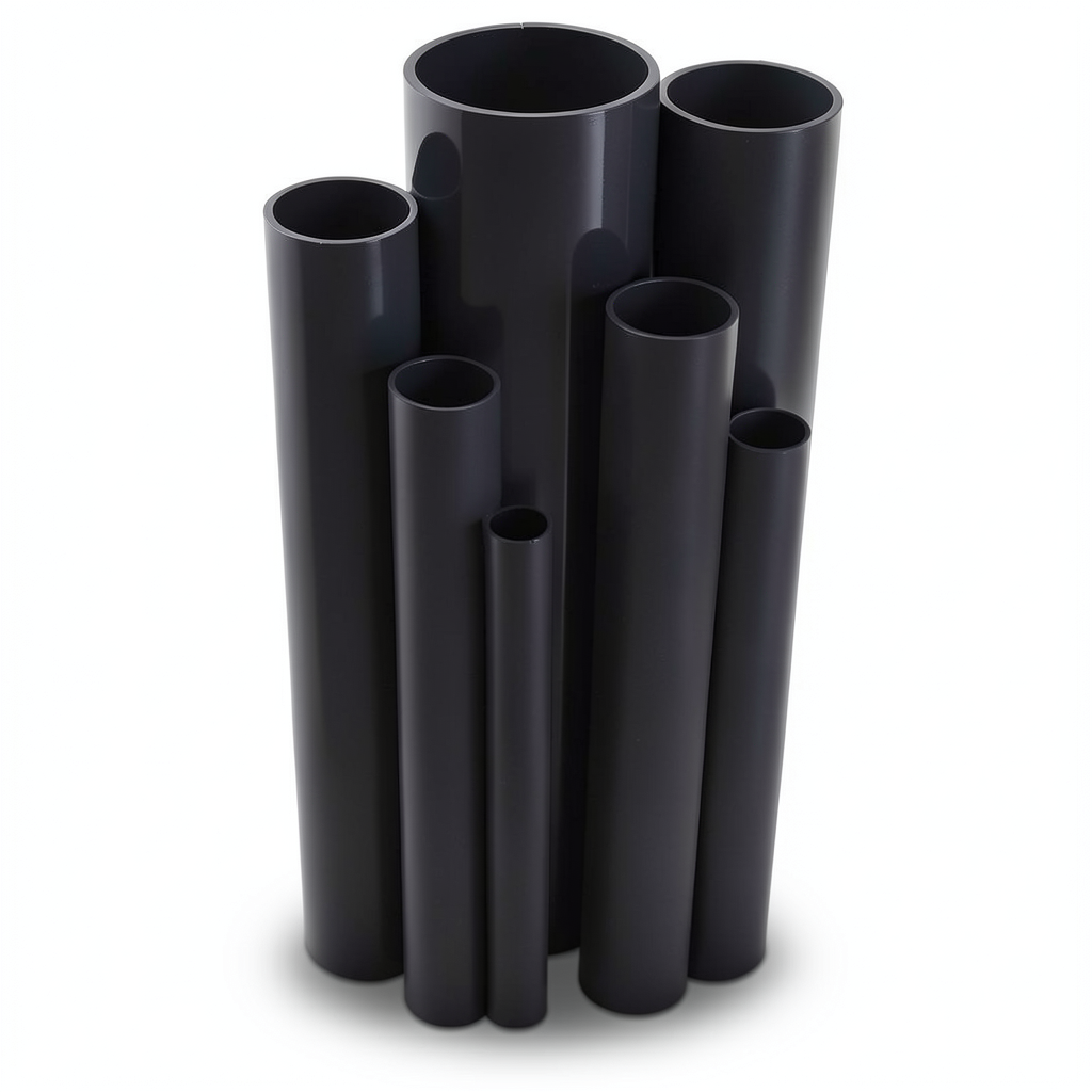مواسير UPVC ضغط 25 بار قطر خارجي 48.1 مم سمك 5.1 مم لون اسود