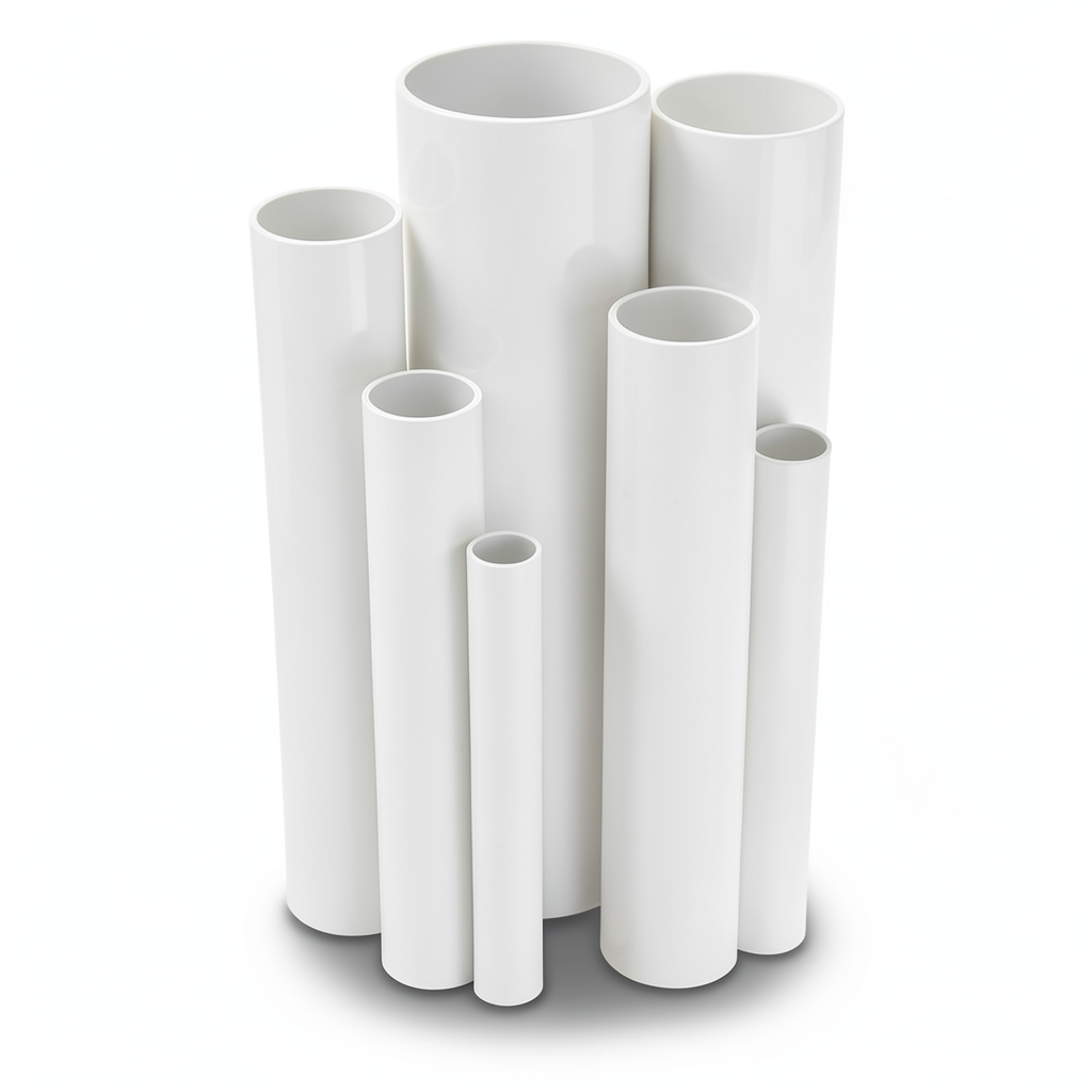 مواسير UPVC ضغط اسمي 9 بار قطر خارجي 75.3 مم سمك 3.5 مم أبيض