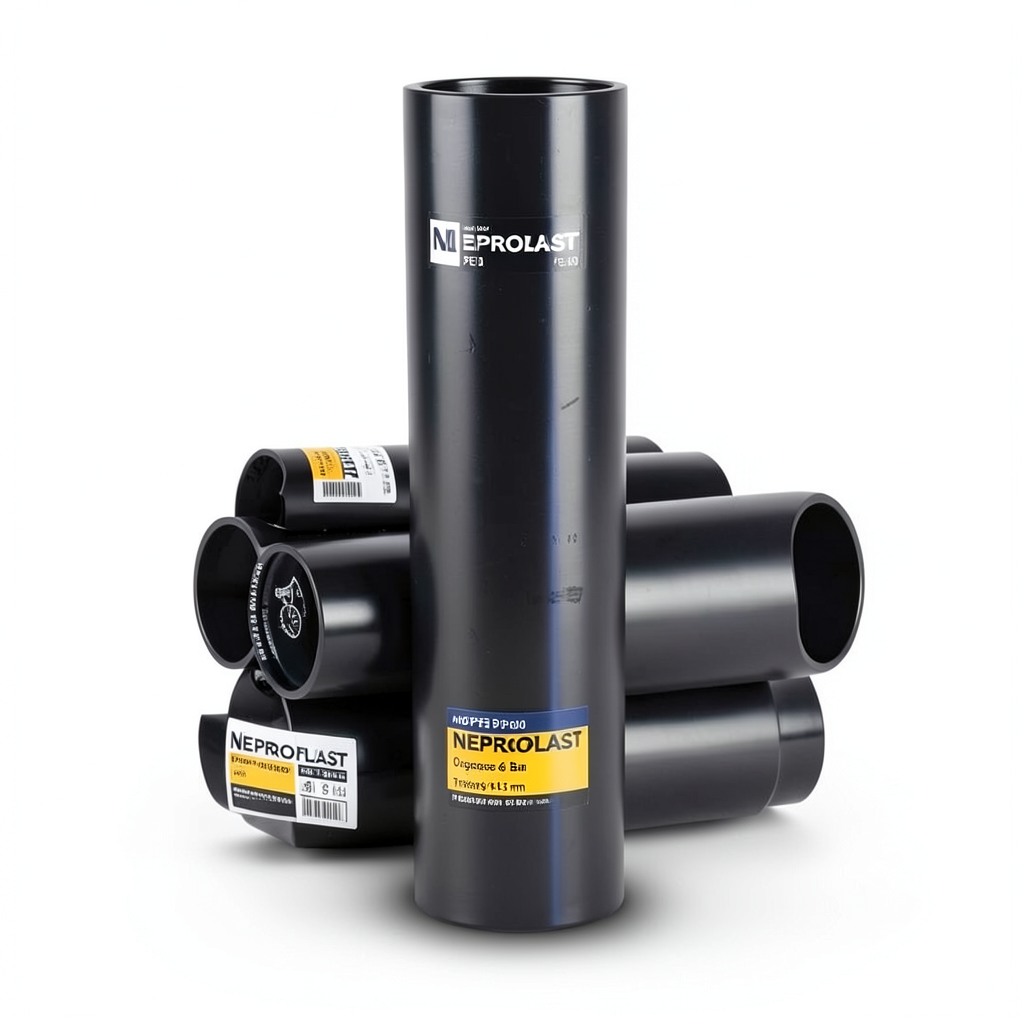 مواسير HDPE PE 100 ضغط 6 بار قطر خارجي 400 مم سمك 14.5 مم لون اسود | نيبروبلاست