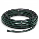 HDPE Plastic Coil Pipe  PN 12.5 Bar [PE 80] OD 32 mm  SDR 11  Color Black with Green Stripes | Almona Factory