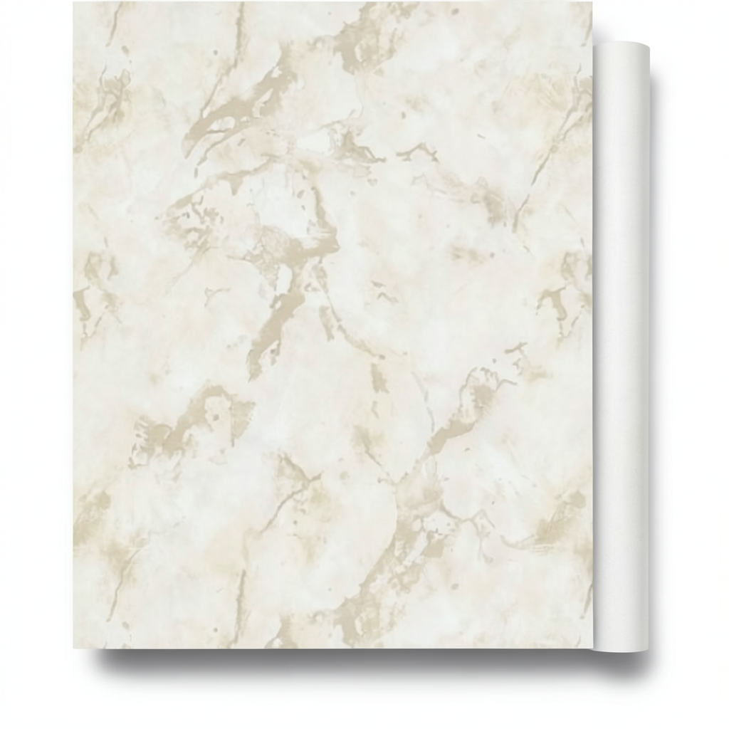 Italian Wallpaper Marble Design 10m x 1.06m, Light Beige