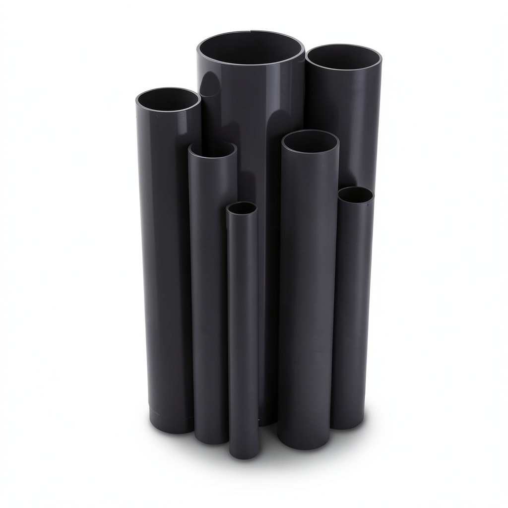 مواسير UPVC ضغط اسمي 12 بار قطر خارجي 75 مم سمك 3.9 مم لون اسود