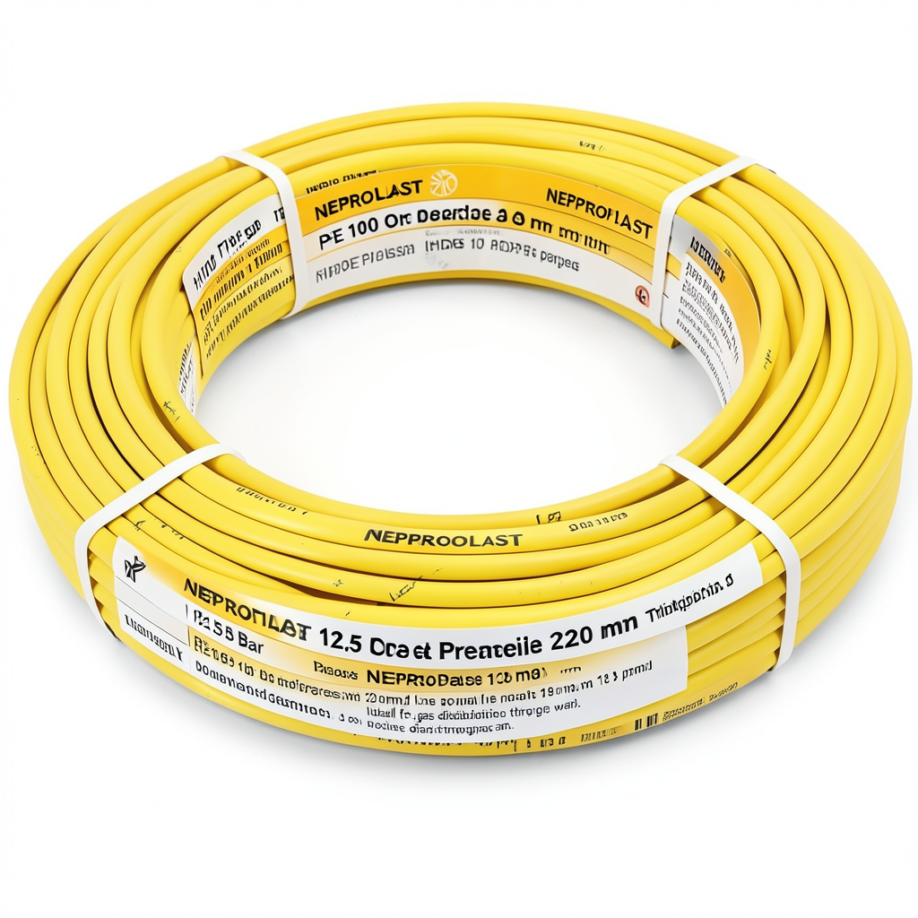 أنابيب HDPE PE 100 ضغط 12.5 بار قطر خارجي 20 مم سمك 1.8 مم لون أصفر | نيبروبلاست
