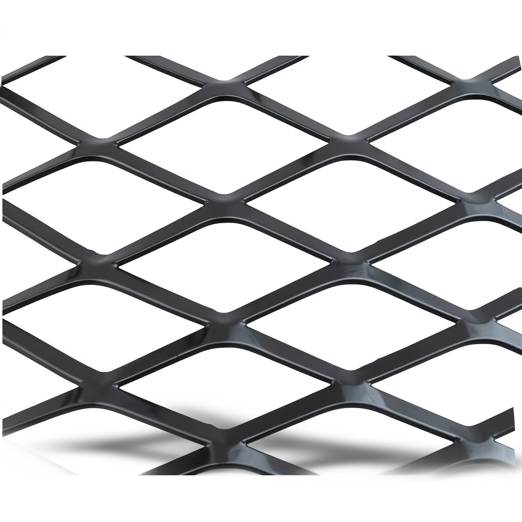Hot Rolled Black Steel Expanded Metal Mesh Thickness 2.7 mm Width 2.44 m Length 4 m
