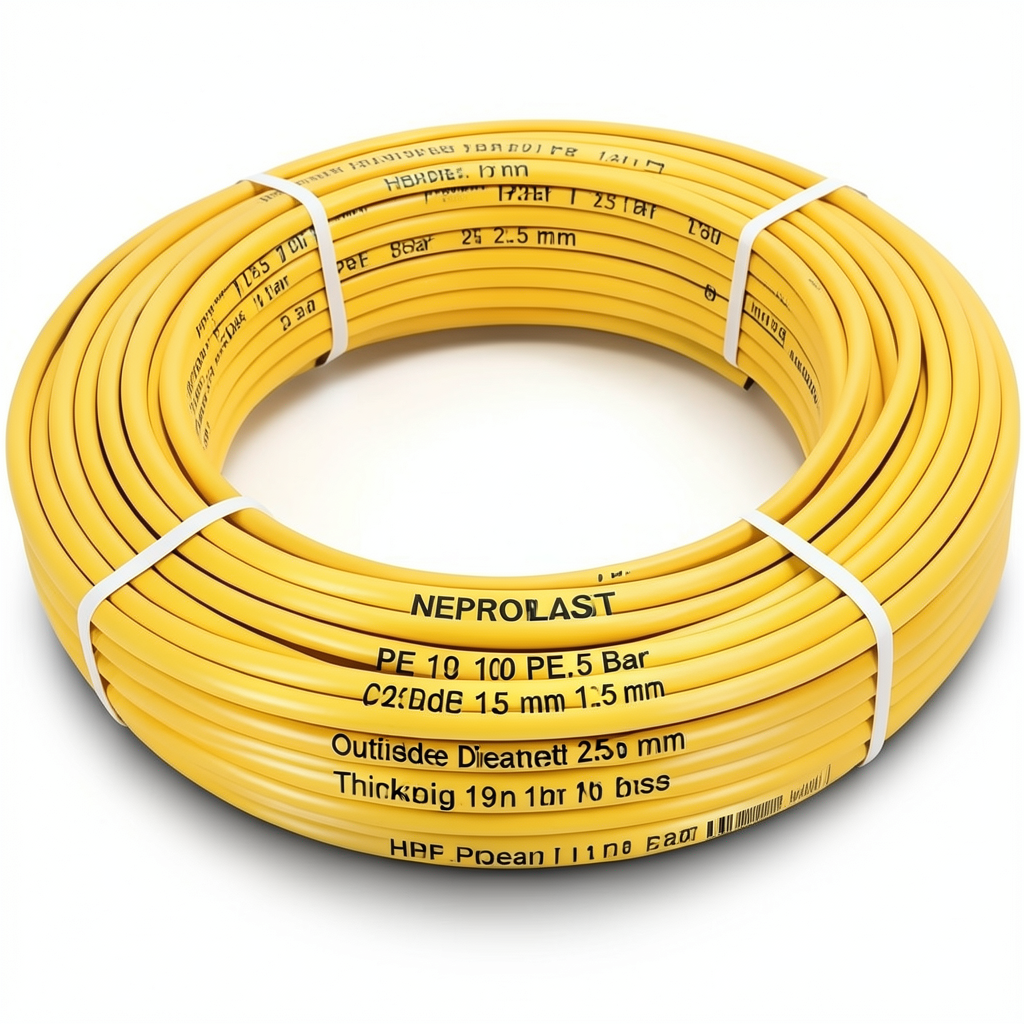 HDPE Pipes PE 100 Pressure 12.5 Bar Outside Diameter 25 mm Thickness 1.9 mm Yellow | NEPROPLAST
