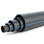 مواسير HDPE ضغط 16 بار PE 100 قطر خارجي 500 مم SDR 11 أسود مع خط أزرق