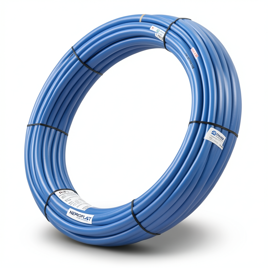 أنابيب HDPE PE 100 ضغط 6 بار قطر خارجي 90 مم سمك 3.3 مم أزرق | نيبروبلاست