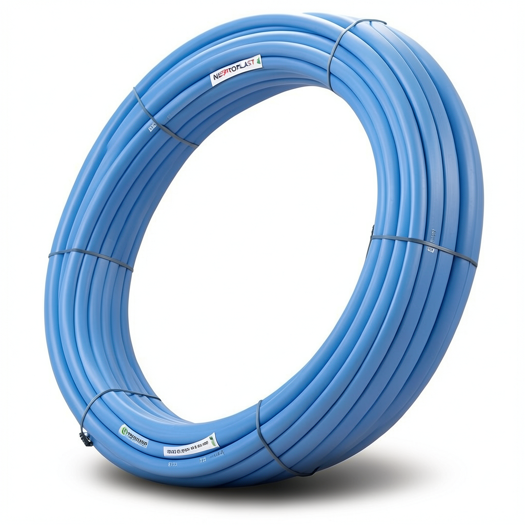 أنابيب HDPE نيبروبلاست PE 100 ضغط 6 بار قطر خارجي 125 مم سمك 4.5 مم لون ازرق | نيبروبلاست