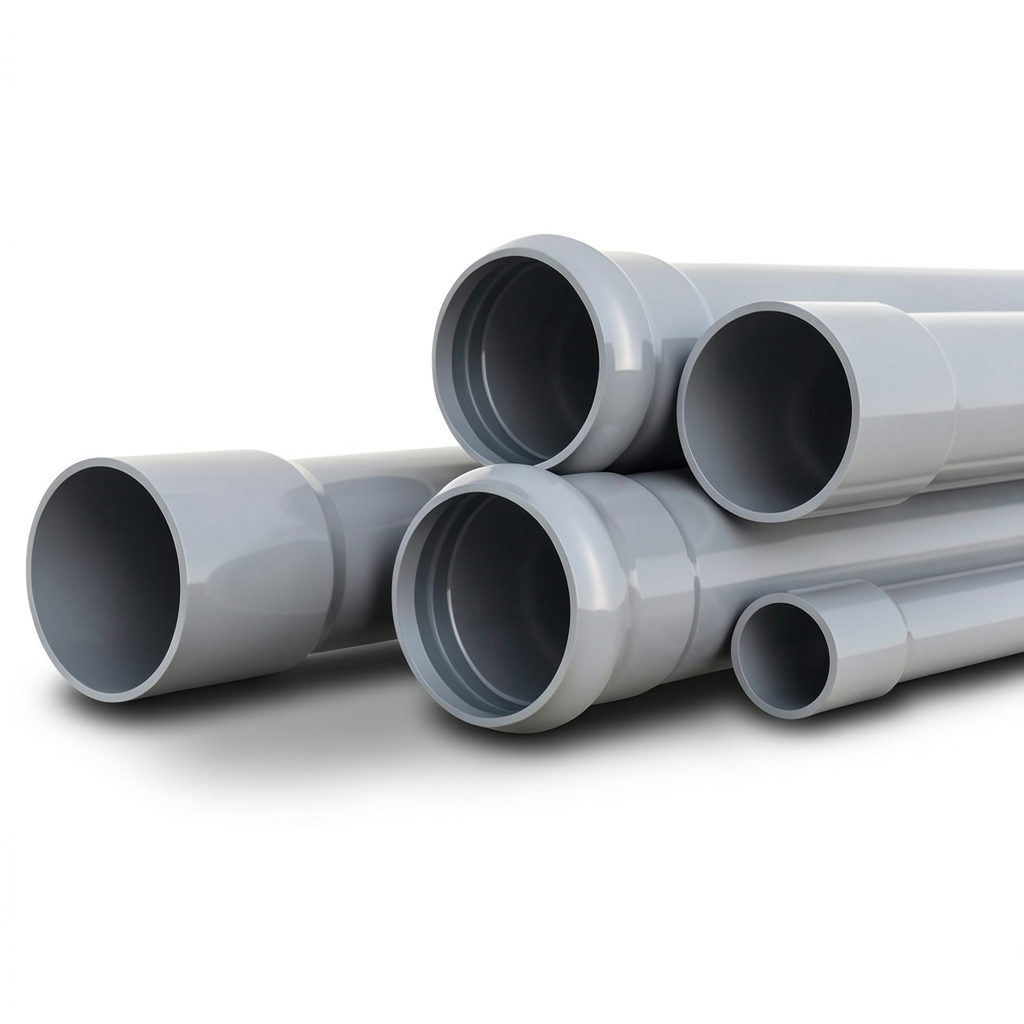 UPVC Pipes Nominal Pressure 10 Bar Outer Diameter 160 mm Thickness 7.7 mm Gray