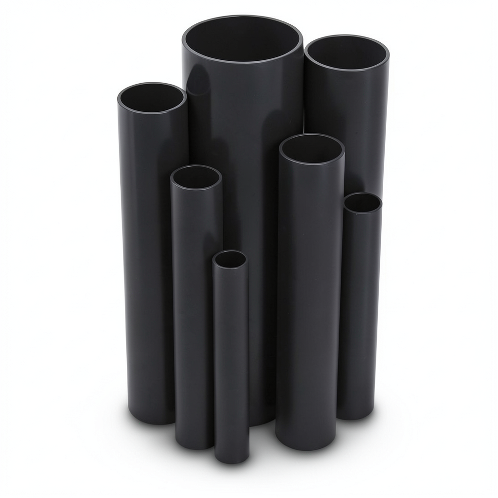 UPVC Pipes Pressure 15 Bar Outside Diameter 48.4 mm Thickness 3.7 mm Black
