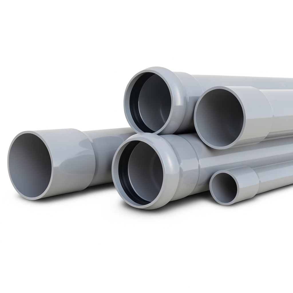 UPVC Pipes Nominal Pressure 4 Bar Outside Diameter 355 mm Thickness 7 mm Gray