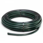 HDPE Plastic Coil Pipe  PN 16 Bar [PE 80] OD 90 mm  SDR 9  Color Black with Green Stripes | Almona Factory