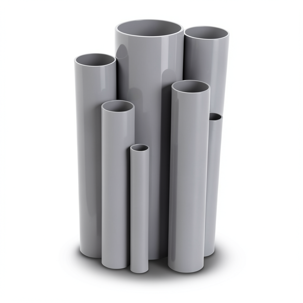 UPVC Pipes 25 Bar Pressure 48.1 mm Diameter 5.1 mm Thickness Gray