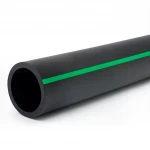 HDPE Polyethylene Pipe  PN 4 Bar [PE 80] OD 225 mm  SDR 41  Color Black with Green Stripes | Almona Factory