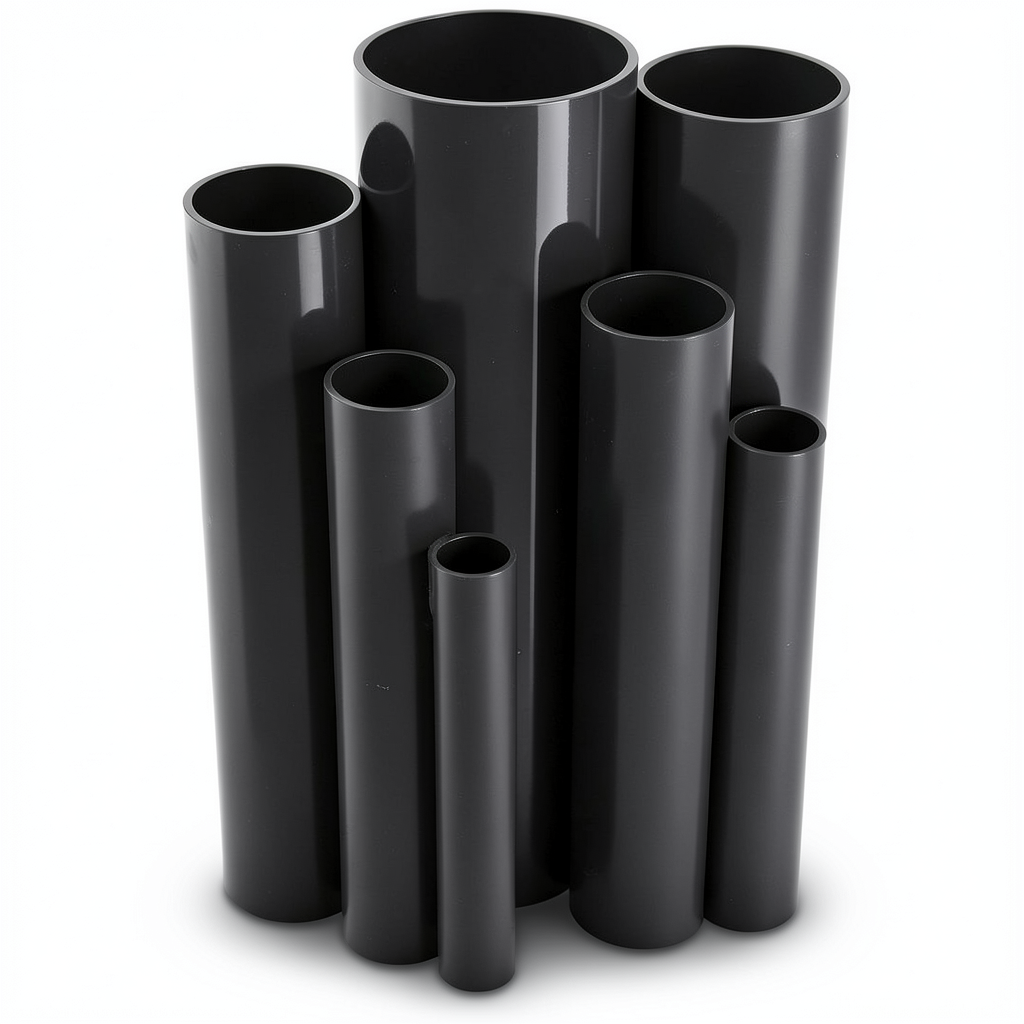 مواسير UPVC ضغط 25 بار قطر خارجي 48.1 مم سمك 5.1 مم لون اسود
