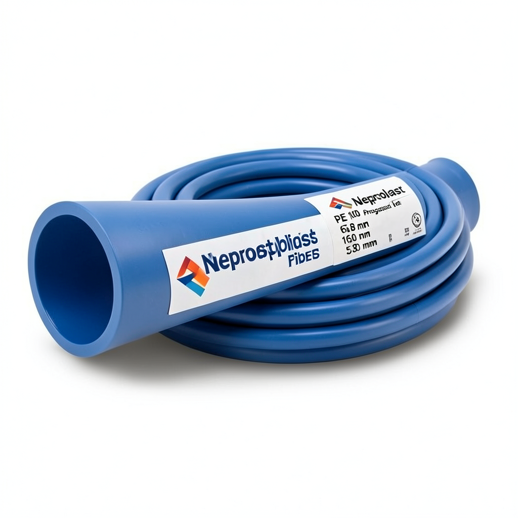 Neproplast HDPE Pipes PE 100 Pressure 6 Bar Outside Diameter 160 mm Thickness 5.8 mm Blue | NEPROPLAST