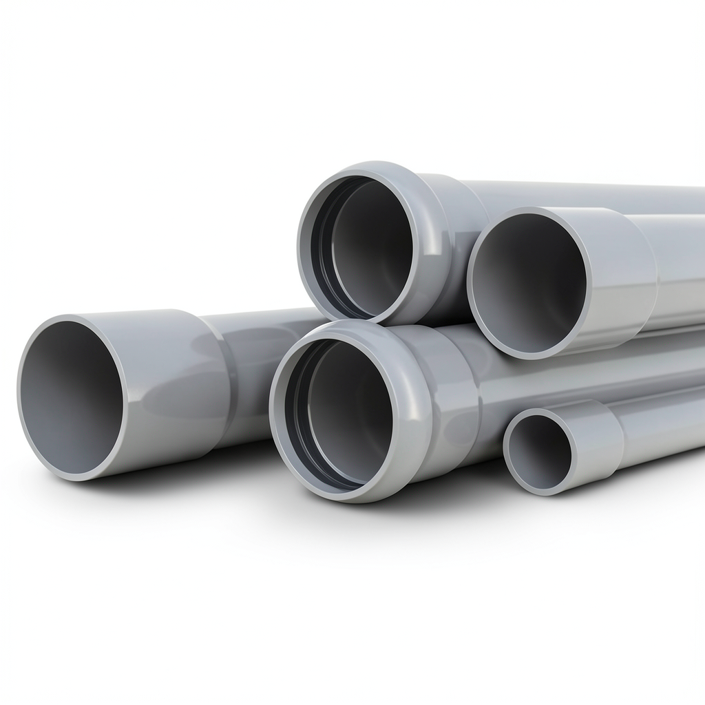 UPVC Pipes Nominal Pressure 4 Bar Outside Diameter 630 mm Thickness 12.4 mm Gray