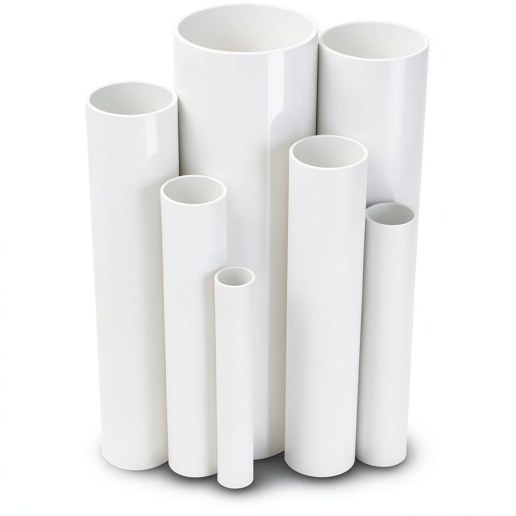 مواسير UPVC ضغط اسمي 9 بار قطر خارجي 75.3 مم سمك 3.5 مم أبيض