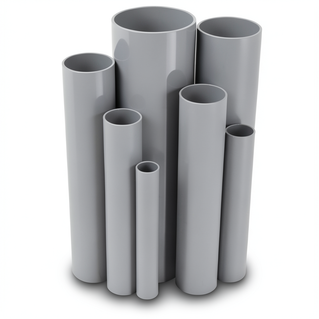 UPVC Pipes 9 Bar Pressure 75.3 mm Diameter 3.5 mm Thickness Gray
