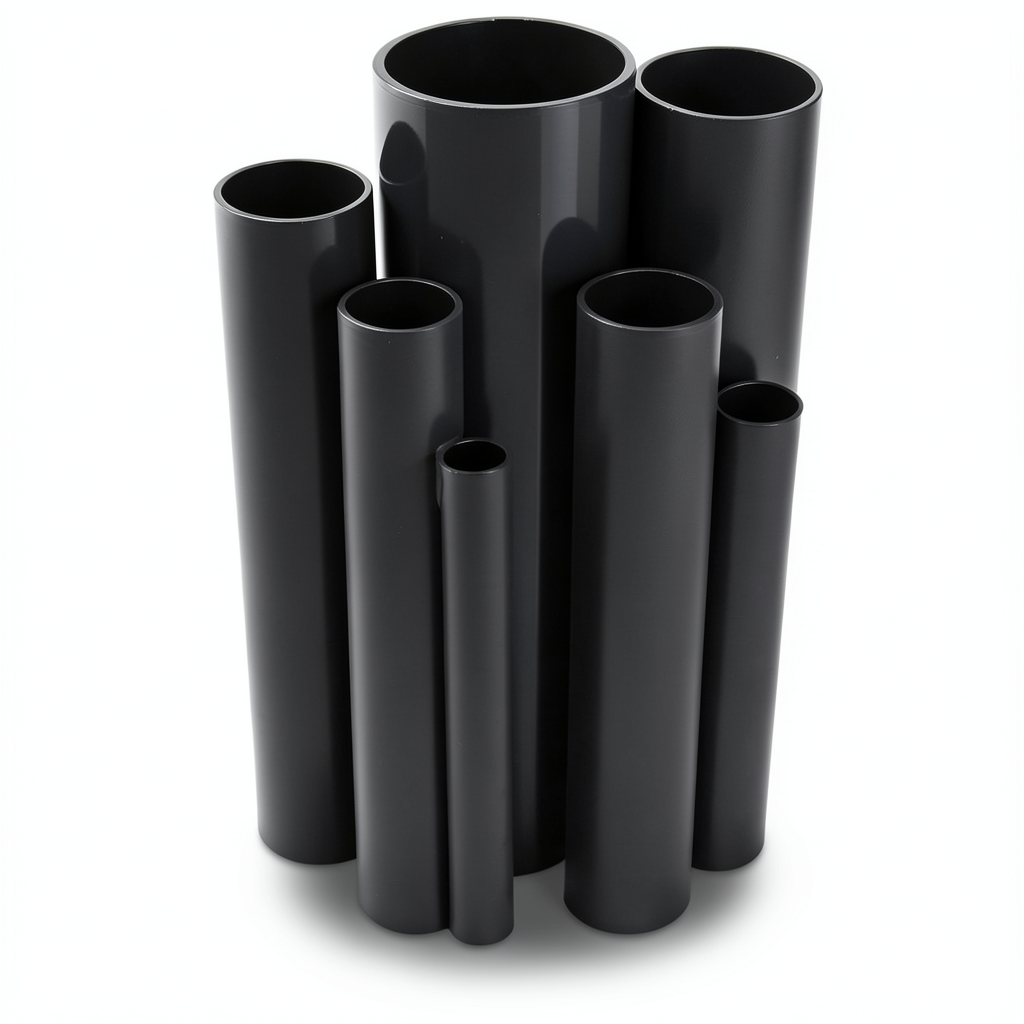 مواسير UPVC ضغط اسمي 12 بار قطر خارجي 75 مم سمك 3.9 مم لون اسود
