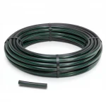 HDPE Plastic Coil Pipe  PN 16 Bar [PE 80] OD 16 mm  SDR 9  Color Black with Green Stripes | Almona Factory