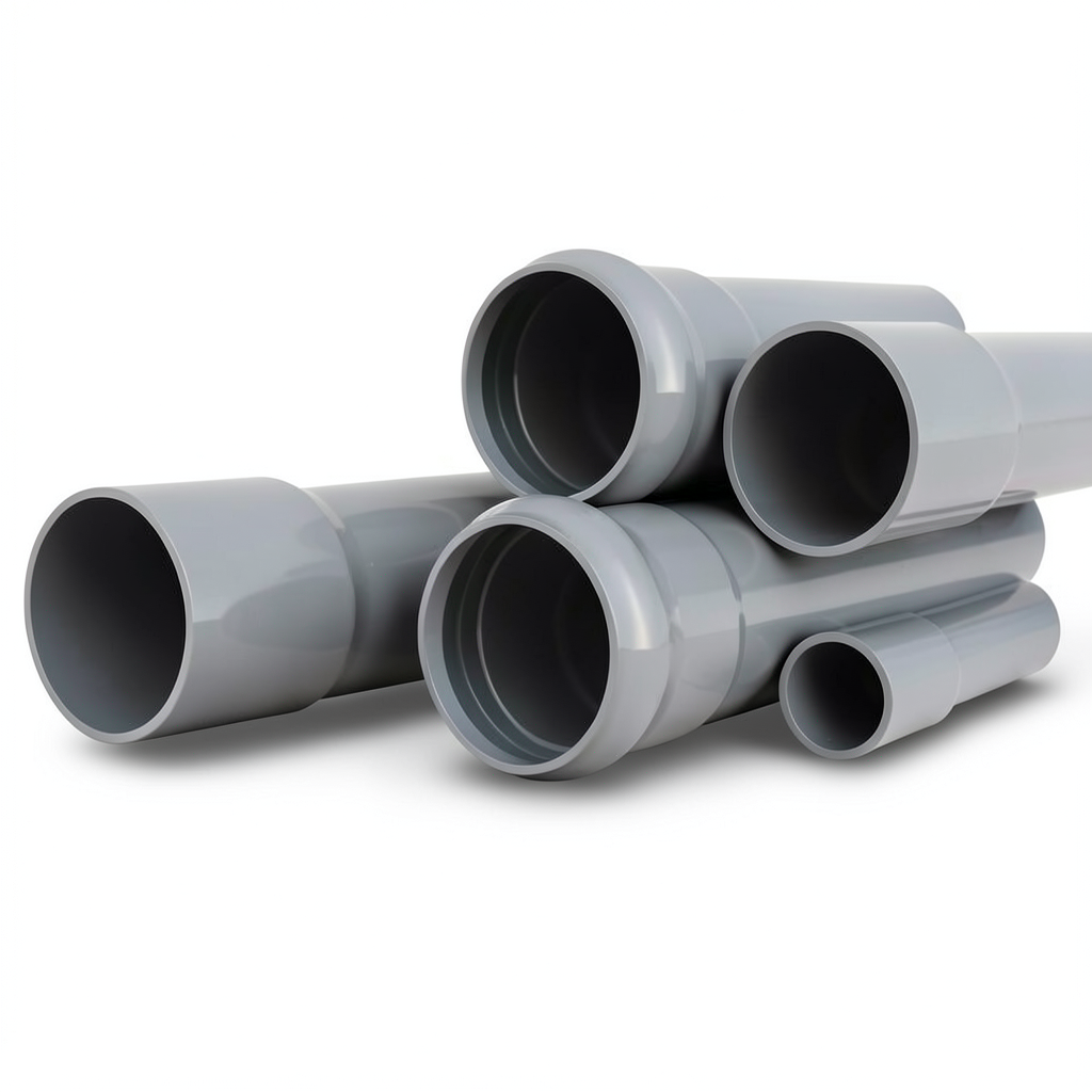 مواسير UPVC ضغط 10 بار قطر خارجي 40 مم سمك 1.9 مم لون رمادي